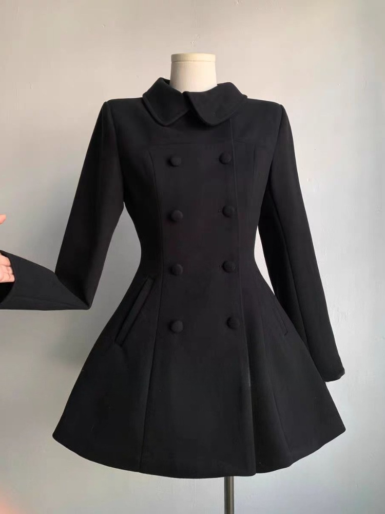 Wool Coat Peacoat - Winter Damen Hepburn Koreanischer Stil Mode