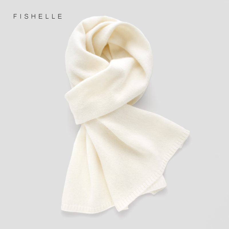 Wool Scarf Men - Weiße Wollschals für Damen, Winter-Strickschals, Dünne