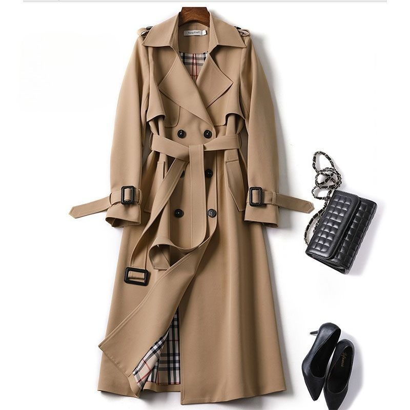 Wool Coat Peacoat - Koreanischer Vintage-Mantel mit langen Ärmeln, mittellang,