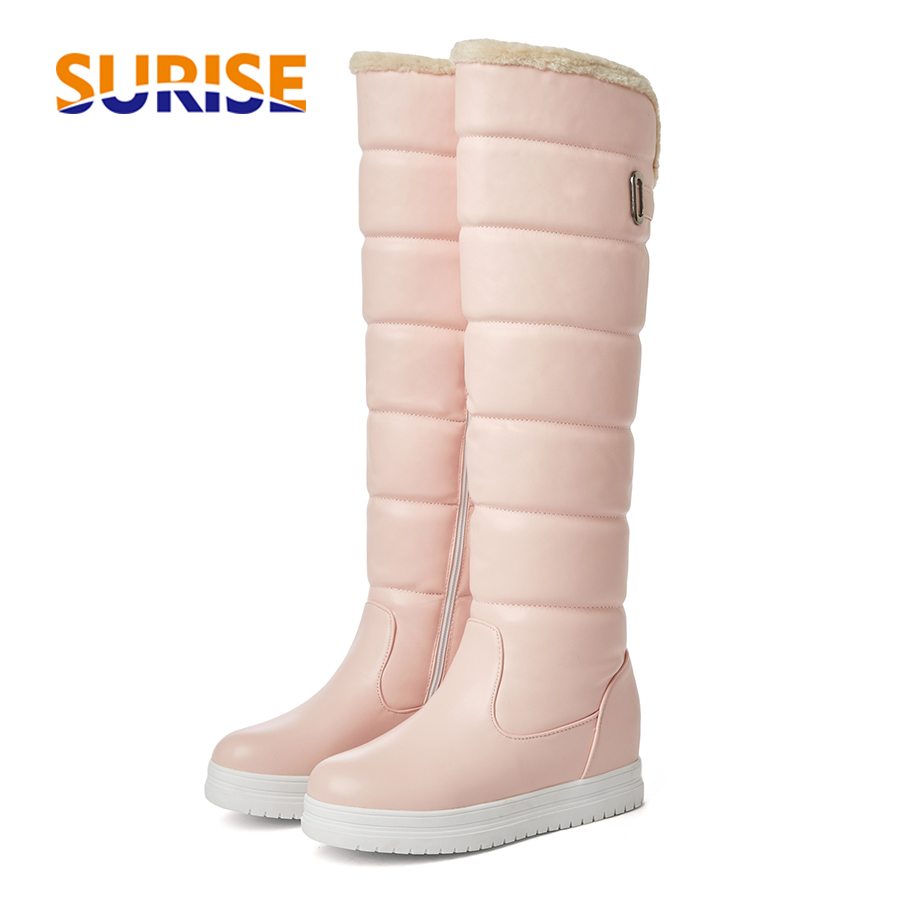 Waterproof Winter Boot - Winter Fell-Kniehohe Plateau-Schneestiefel Süße Weiße Rosa