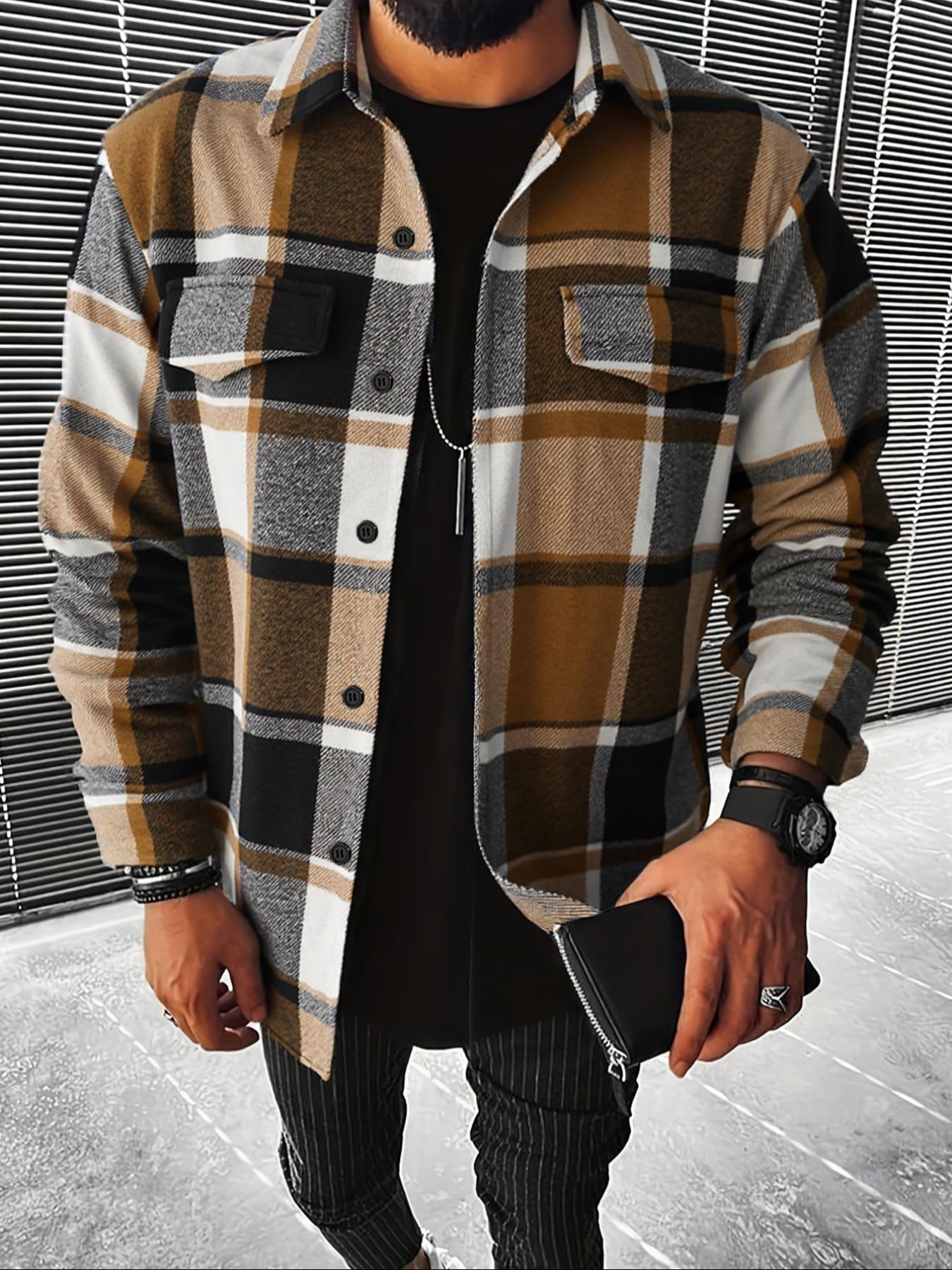 Flannel Shirt Lined - Retro-Karohemd für Herren, lässig, elegant, mit