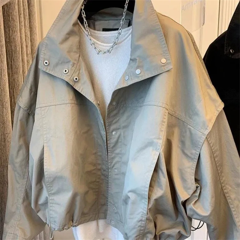 Down Jacket Packable - Stehkragen, Zugfalten, winddichter Mantel, kurzes Futter,