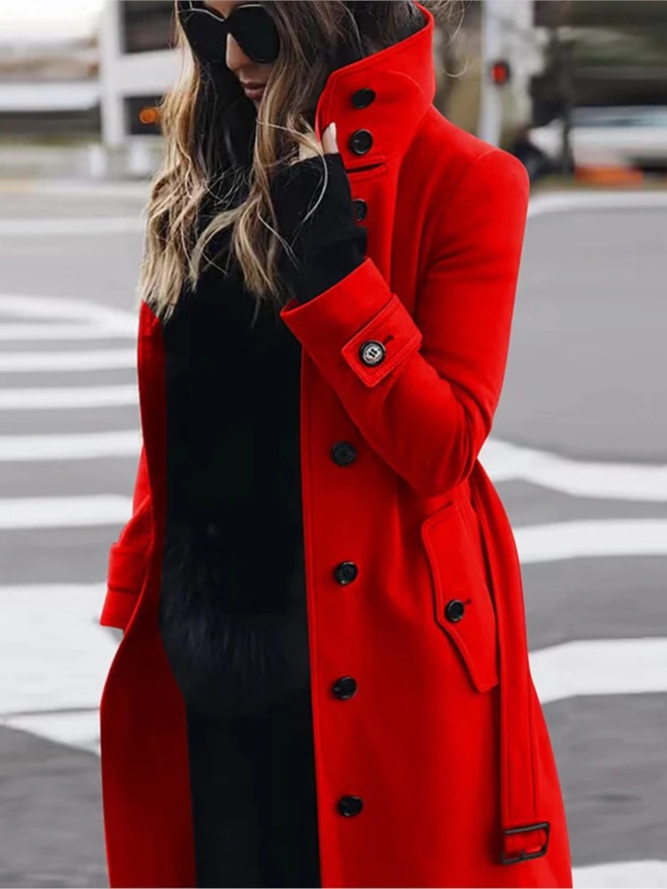 Wool Coat Peacoat - Frauen Neue Woolen Mantel Outer Herbst