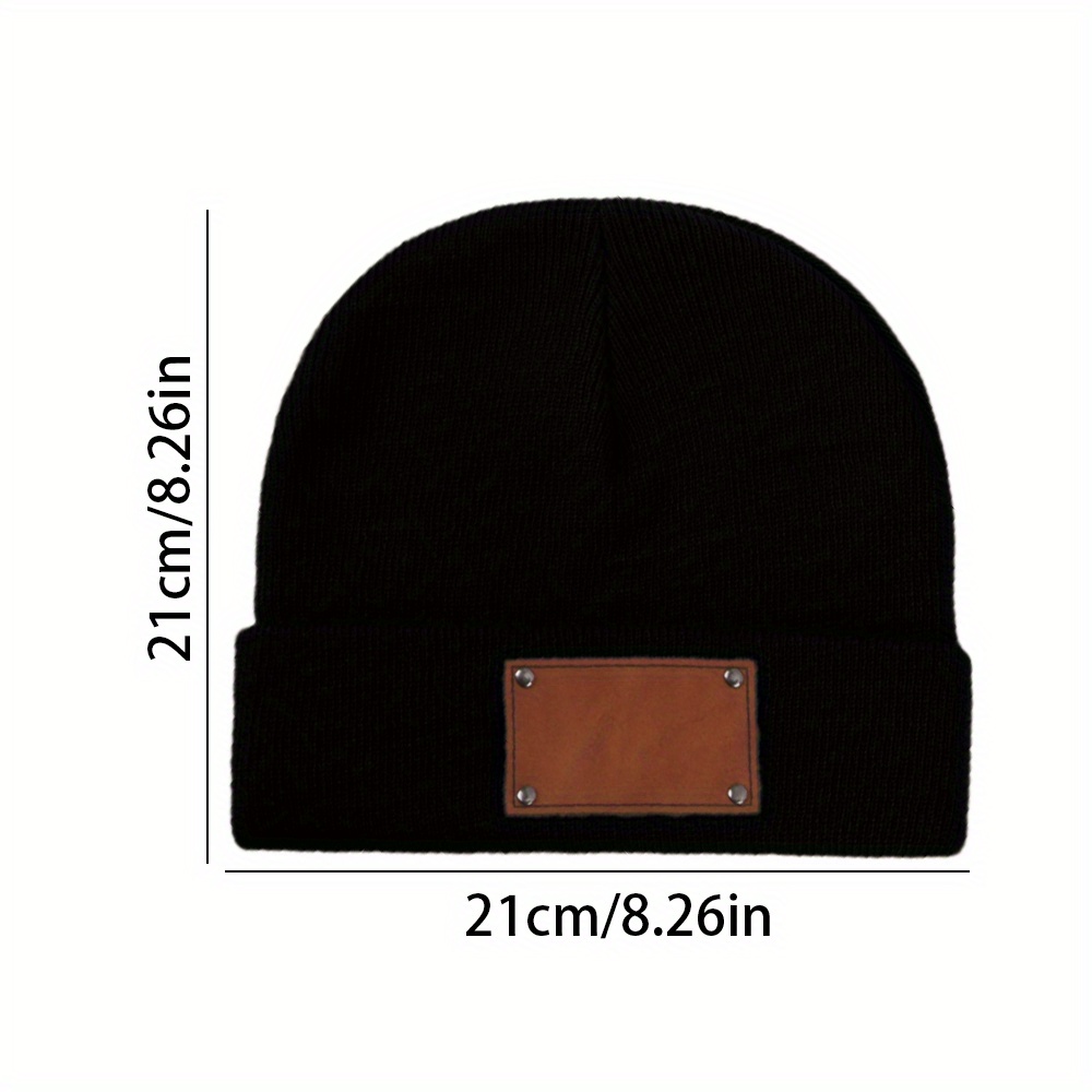 Personalisierte Leder-Patch-Be – Knit Beanie Hat Warm Bewertung und Preis