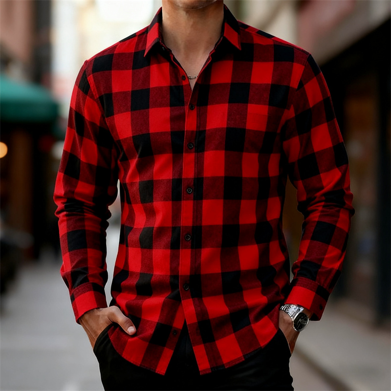 Herren Klassisches Rot-Schwarz – Flannel Shirt Lined Bewertung und Preis