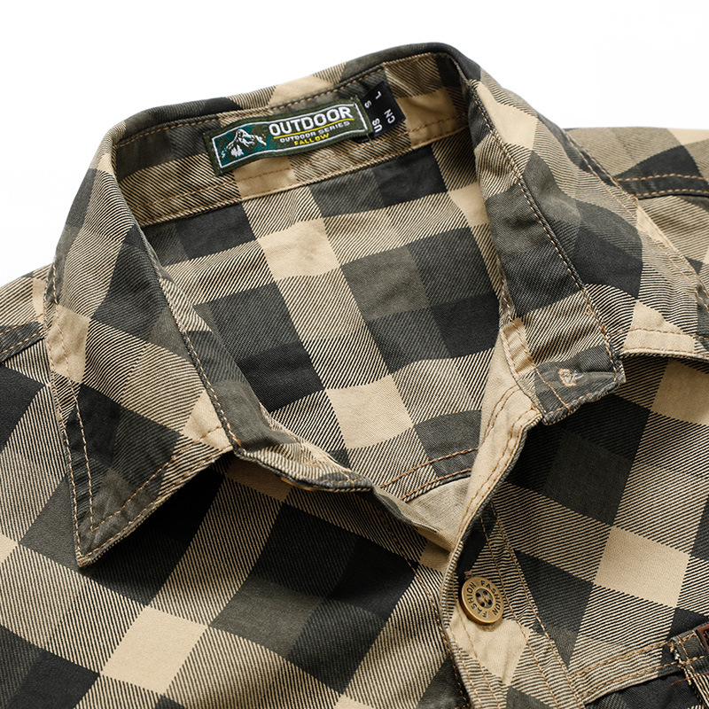 Herren-Retro-Arbeitskleidung,  – Flannel Shirt Lined Bewertung und Preis