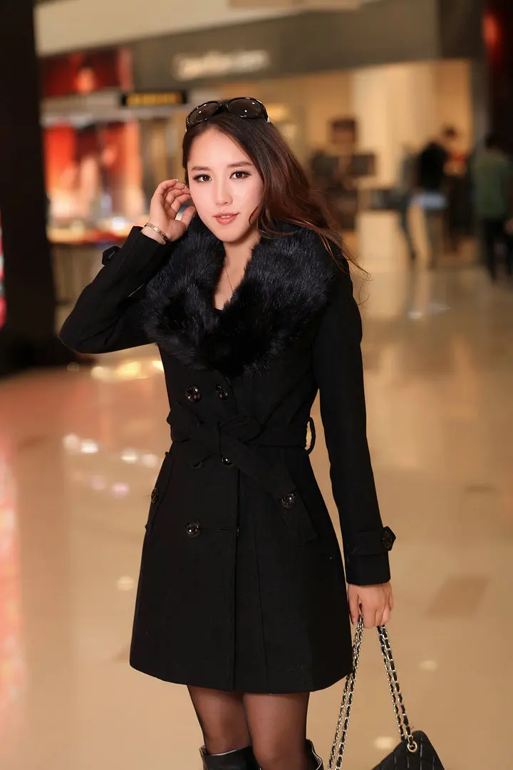 Mittellange Woll mäntel Frauen – Wool Coat Peacoat Bewertung und Preis
